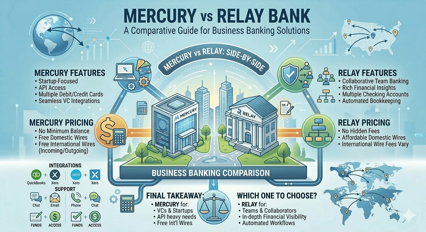 Mercury vs Relay Bank Comparison Infographic